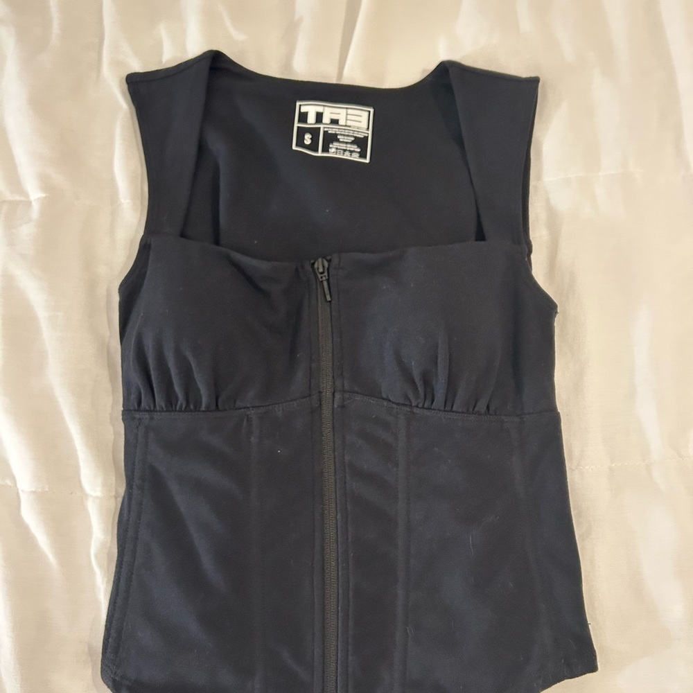 TA3 Corsety Square Neck Sleeveless Top
